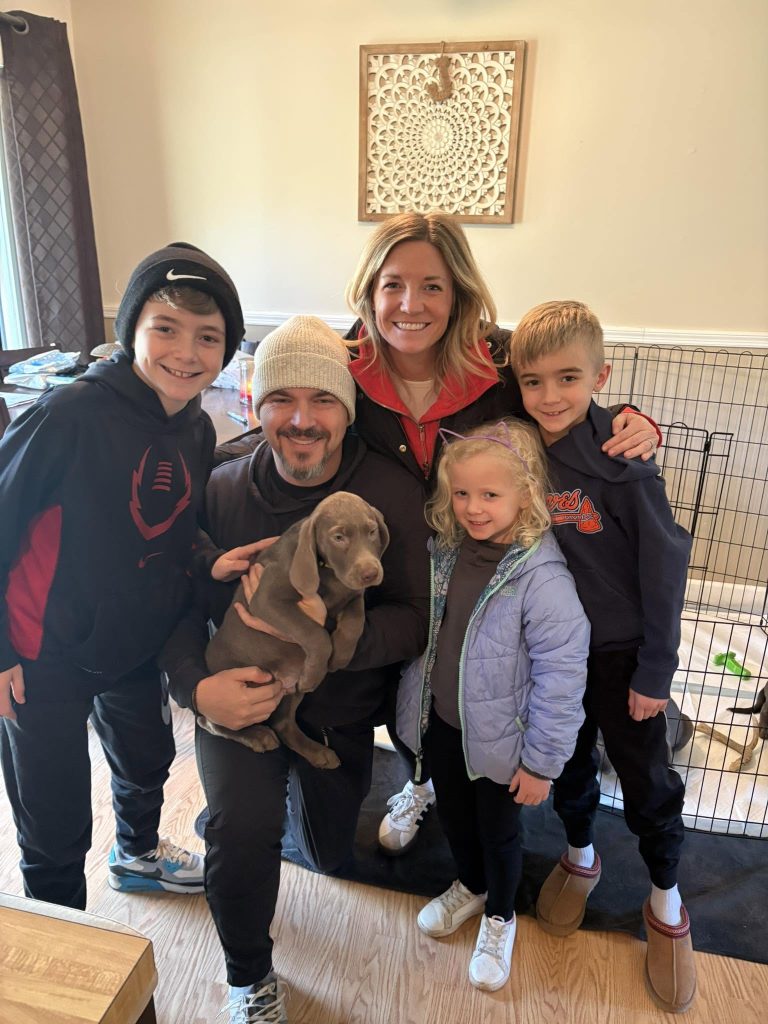 Silver Lab puppy going home with Cincinnati family
